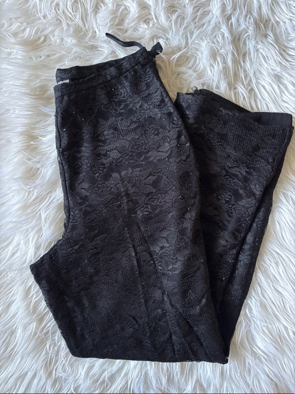 Black Lace Inlay Pants